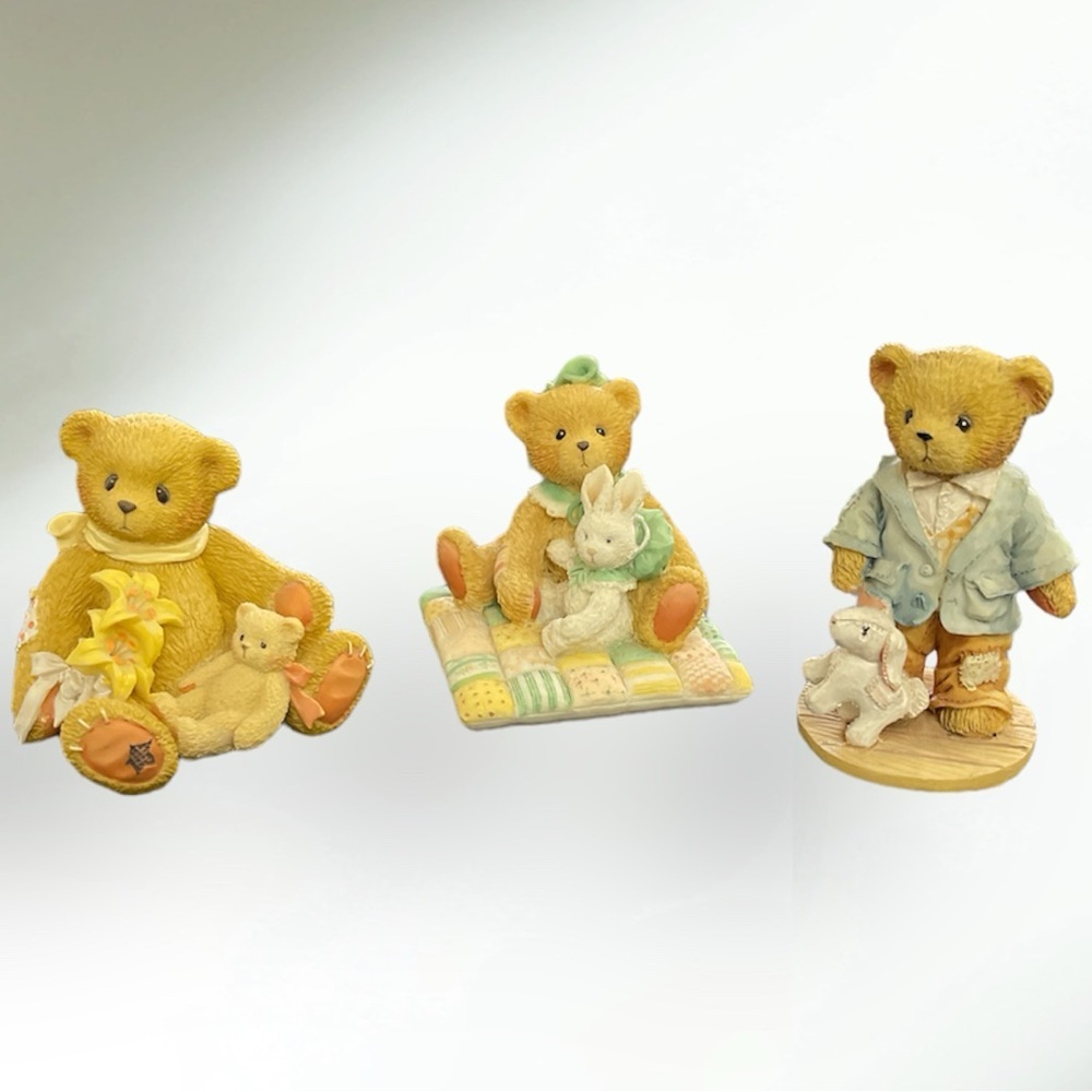 Trio Set of Easter Themed Cherished Teddies- - Picture 2 of 6